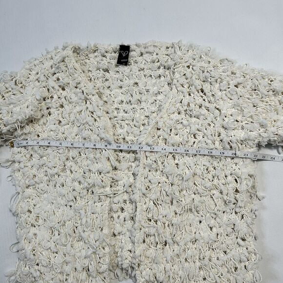 Windsor White Pom Blazer Jacket Womens Small Medium Open Front Streetwear - Picture 7 of 8